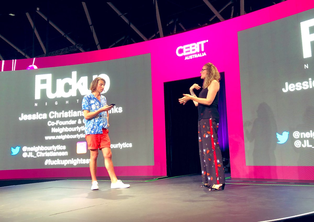 “As a founder, you’ve got to know where the edges of your own knowledge are and be really authentic about that.” <a href="/JL_Christiansen/">Jess Christiansen-F</a> <a href="/Fuckupnightssyd/">FuckUp Nights Sydney</a> @CeBITAus #cebitaus
