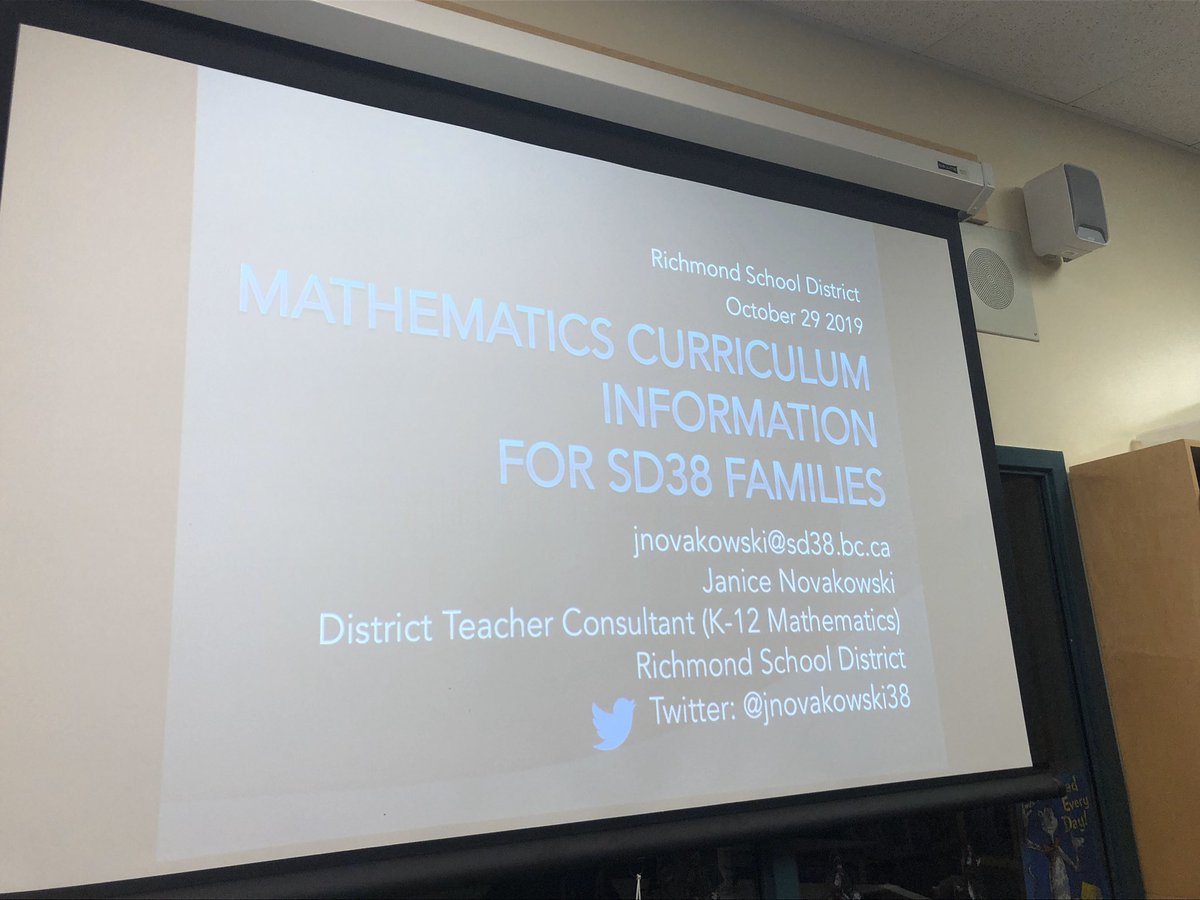 Parent information evening at @spuleagles - we did lots of math together through a number talk, WODB, number talk image & a pattern talk. Lots of insightful questions from parent including: How are children taught math when there is a range of learners in each class? #sd38learn