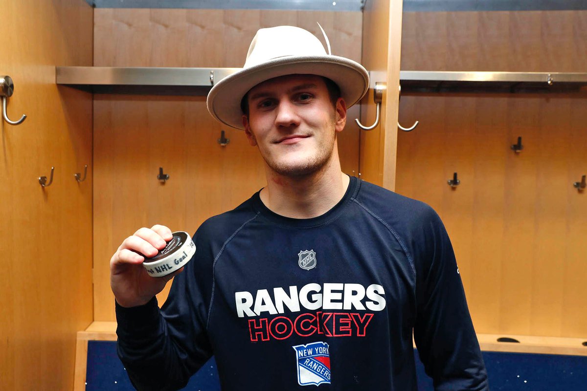 NYRangers's tweet photo. First goal & first Broadway hat.
Pretty good night, @foxyclean. https://t.co/tto5P9eKcK