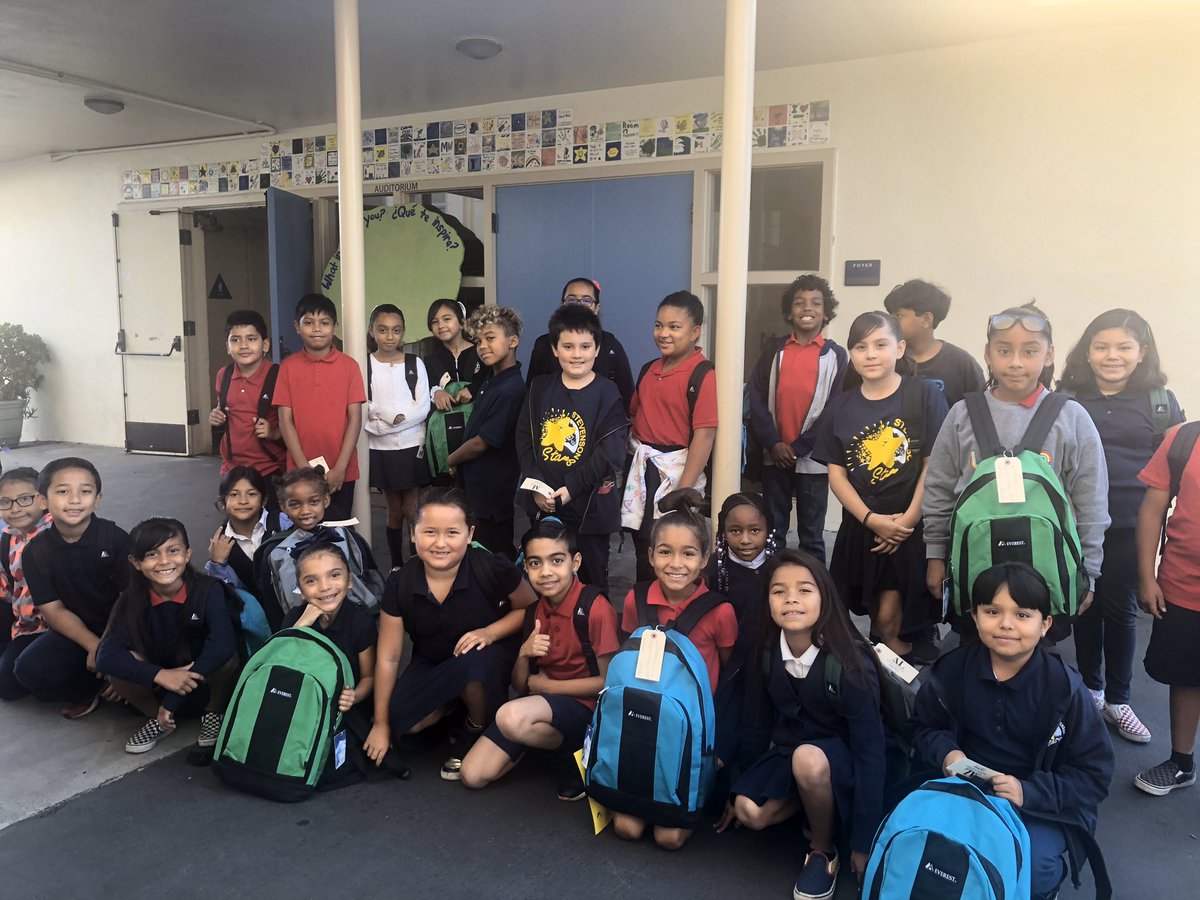 admindalton's tweet photo. Counting our blessings. The Assistance League came to Stevenson with Operation School Bell and provided over 500 of our students with backpacks filled with uniforms! #assistanceleagueLB 🙏#stevensonstars #proudtobeLBUSD https://t.co/UtRMXC9kpd