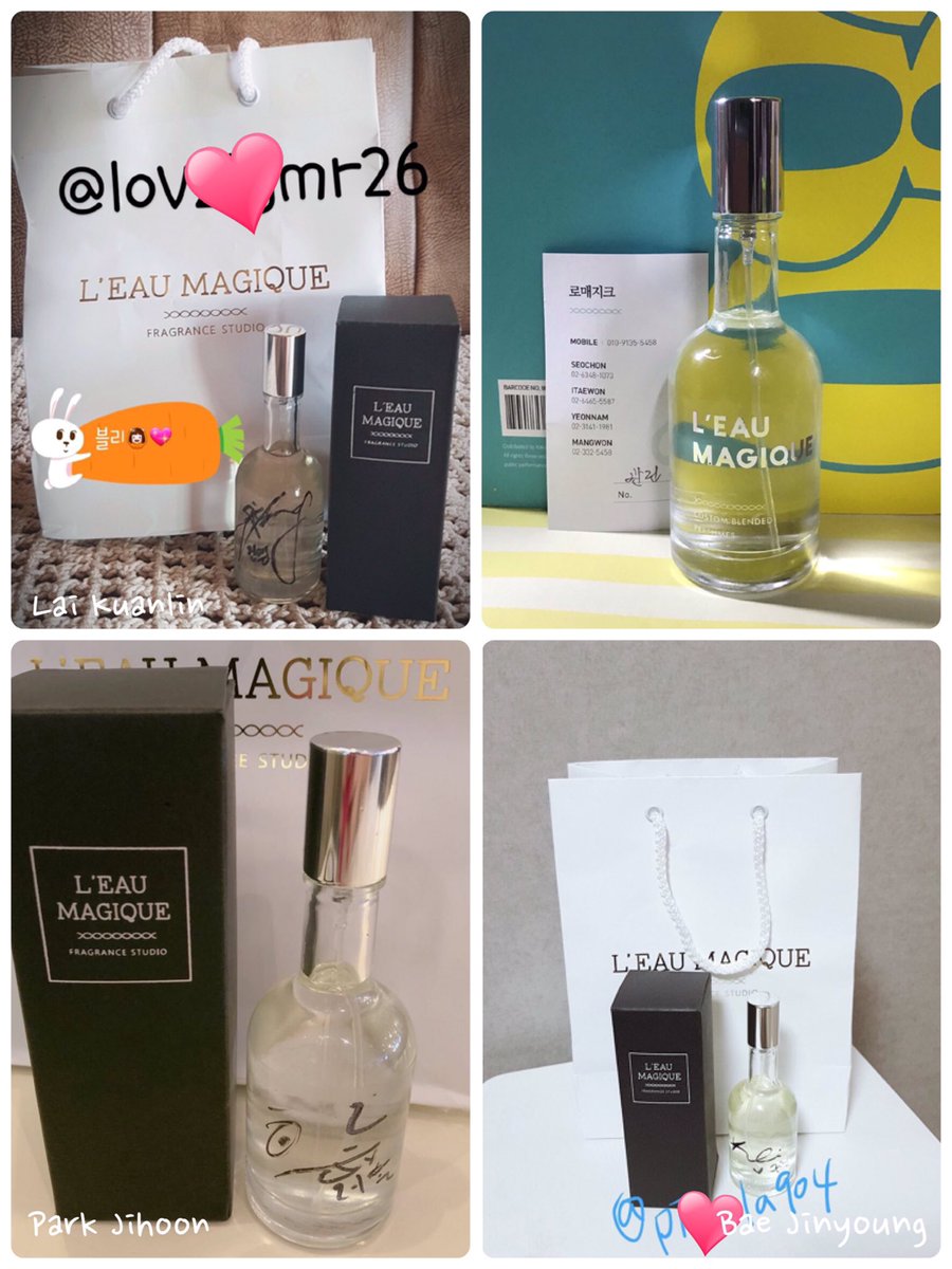 Onnie S Pick G O 韩国代购连线 Kr003 L Eau Magique Customized Perfume By Parkjihoon Laikuanlin Baejinyoung Same As Undivided Album Golden Ticket Winners Nice Scents Incl Jihoon Pear Woody Kuanlin Floral Musk Vanilla