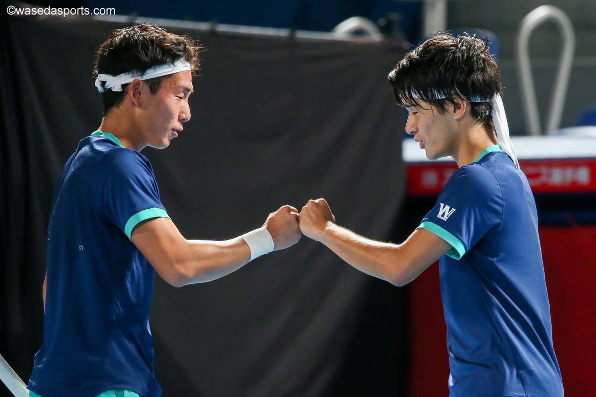 waseda_sports's tweet photo. [記事更新]古賀・安上組が迎えた最終章。「自分たちの最高のプレーを」／男子
三菱全日本選手権／本戦２日目・・・テニス
記事URL≫https://t.co/sCpM65NTcJ
#sousupotennis #waseda #tennis https://t.co/ndPBZpwb0Z