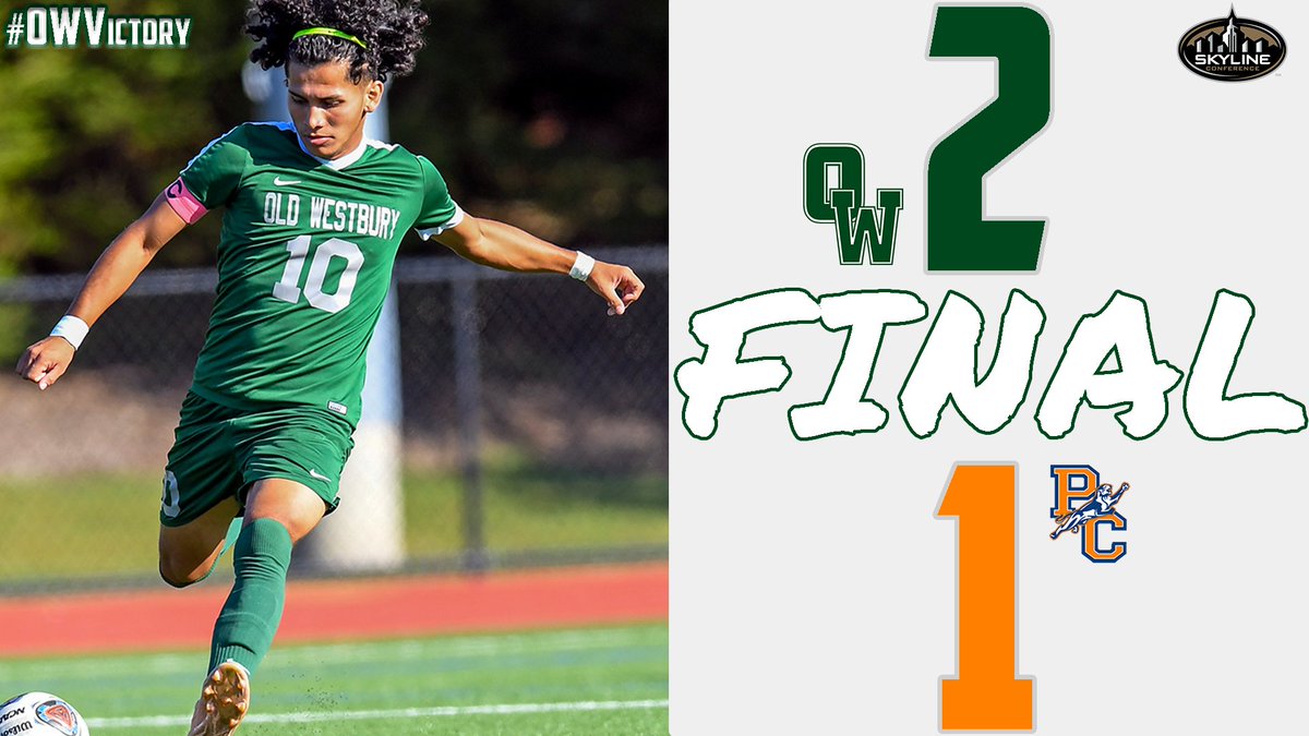 OW_Panthers's tweet photo. Men's ⚽ Final: @SUNYOldWestbury 2, @PC_Panthers 1 l https://t.co/5O4aC96gst

🔥OW TOP PERFORMERS🔥
M. Gilligan: game-tying goal (49')
G. Moreira (pictured): second-career GWG (74')
C. Garay: 1 assist
J. Perciballi (7-9-2): 4 saves

#OWVictory #OWvsPC #SkylineMSoc https://t.co/CstlR6acr4