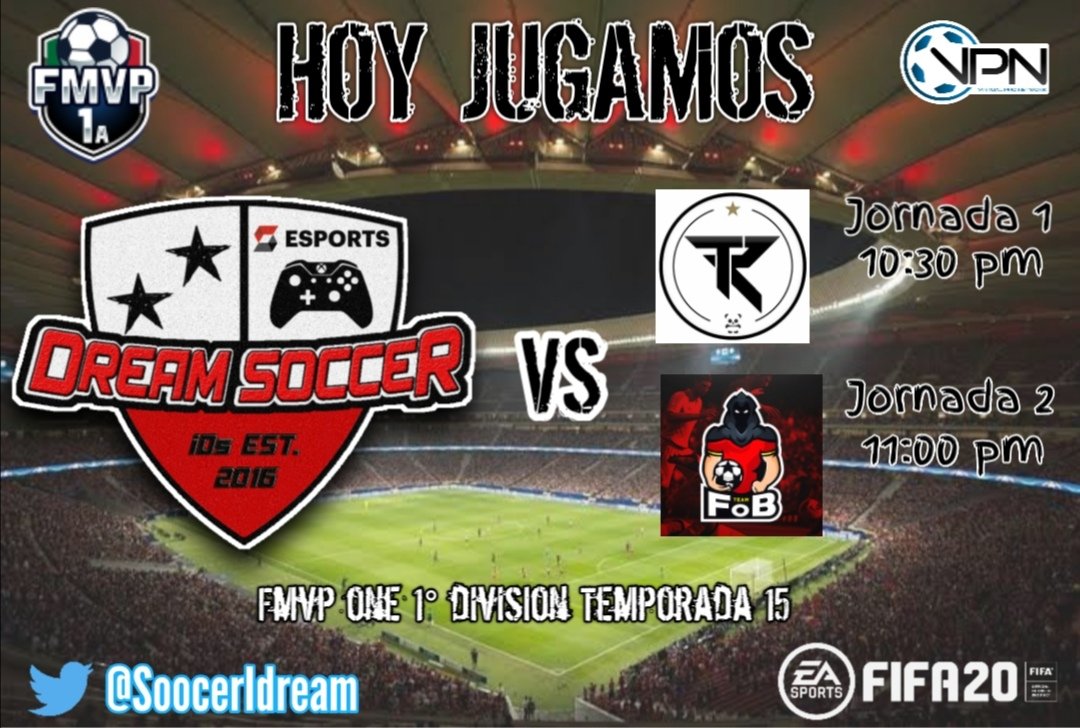 SoccerIdream's tweet photo. Inicia la FMVP!!! Estos son nuestros partidos del día de hoy ⚽🔥
#ForzaiDs #SiempreUnidos #FMVP #1raDiv #ProClubs #VPN #eSports
@VPNGlobal
@VPN_MEXICO https://t.co/Ao1mkZ9Wjd
