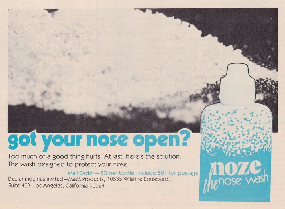 wow, thank goodness they had a remedy for that whole “nose rotting off” problem