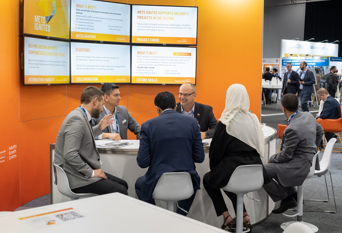 METSIgnited's tweet photo. Lots of #international guests today at the METS Ignited Engagement lounge. We were pleased to welcome guests from @Promperu @prochile_au and the Saudi Industrial Development Fund #internationalmining #IMARC @IMARC_Mining https://t.co/HYFn1GY5sG