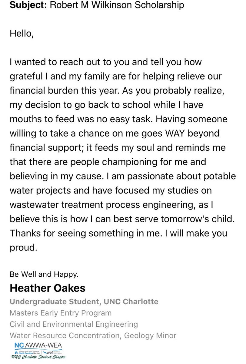 ClearWaterInc's tweet photo. ClearWater hosted our annual Robert “Bob” Wilkinson Memorial Golf Tournament on August 12, 2019! It is an honor to remember Bob’s lifework by establishing a scholarship in his name. Below is a thank you letter from the recipient of this year's Robert M Wilkinson Scholarship. https://t.co/YL5mm2y9a1