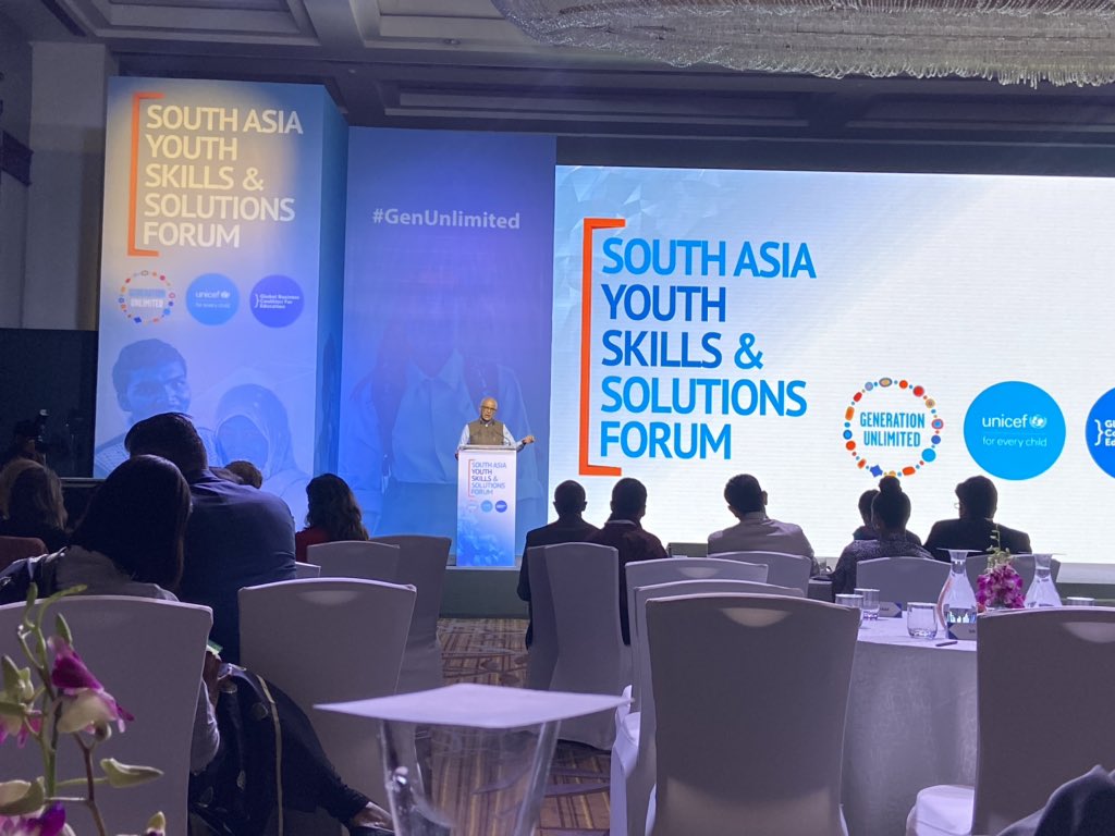 South Asia Youth Skills and Solutions Forum.

“To build strategic partnerships between key stakeholders to improve the future of work for South Asian youth”

Thank you <a href="/UNICEF/">UNICEF</a> and <a href="/UNICEFMaldives/">UNICEF Maldives</a> for the opportunity.