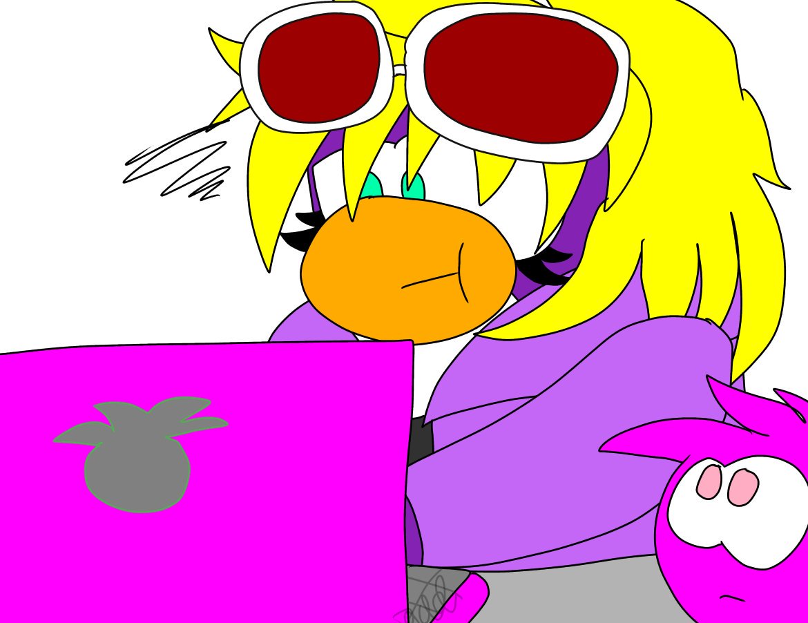 ThePeteyK's tweet photo. I dont think i draw old Dot before#clubpenguinisland #cpi #cp #clubpenguin #dotthedisguisegal #agentdot https://t.co/d7zqbGeusG