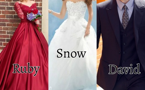justanoutlawfic's tweet photo. Snow, Ruby and David decide to renew their vows after the curse breaks.
Emma is David’s “best woman”, Regina is Snow’s maid of honor and Belle is Ruby’s.
#RedSnowing https://t.co/9VDCr9595C