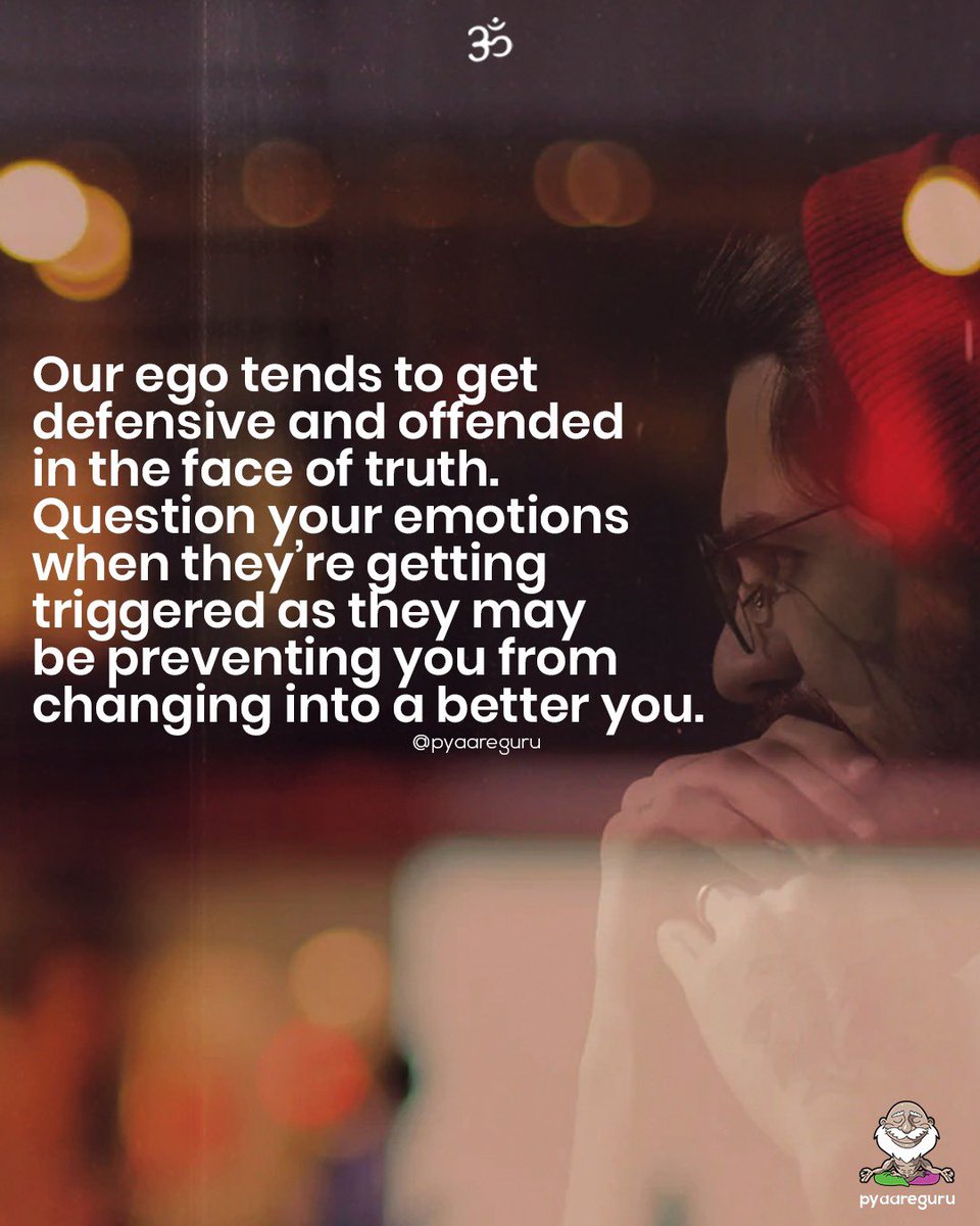 AskPyaareGuru's tweet photo. Our Dear Ego can sometimes stop us from seeing through and reflecting. A little awareness in situations where you may get triggered always helps. It all starts with deep breaths and a 5 second pause.  🕉 #BePyaare
- https://t.co/lnYUPST6lK