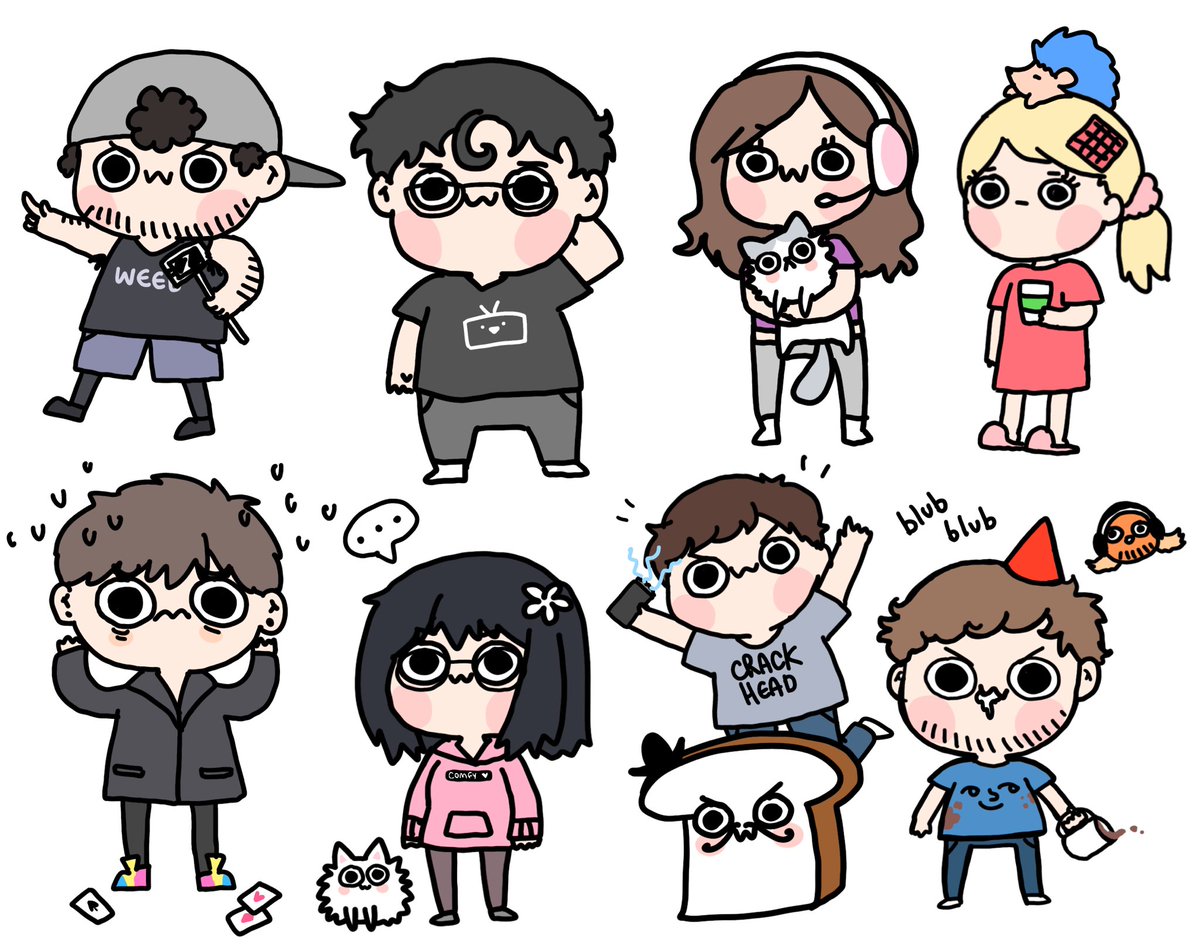 Drew some of my friends in @sonwooang style OwO 