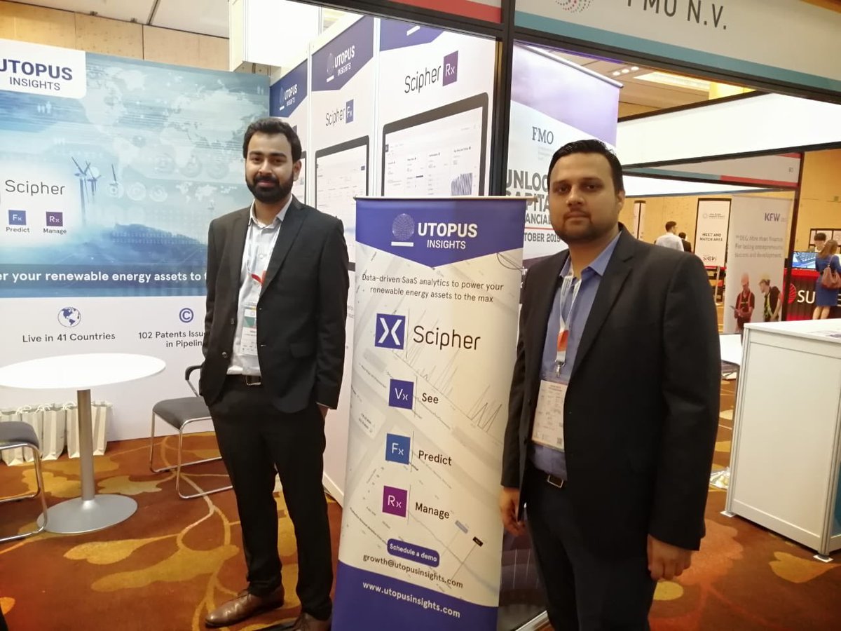 Team <a href="/UtopusInsights/">Utopus Insights</a> at #ACES2019 <a href="/marinabaysands/">Marina Bay Sands</a> this week. Great gathering to network with #cleanenergy peers. Stop by our booth C1 if you’re here for a product demo! #renewables #software