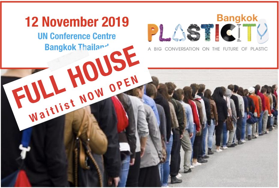 Plasticity Bangkok is FULL! Don't despair -  join the waitlist now at bit.ly/2Jvz9JW 
...and we'll let you know in a couple of days which doorway you can lean in...
DON'T MISS OUT! 
#PlasticityForum #Plasticity #SeaofSolutions #UNEP #UnitedNations