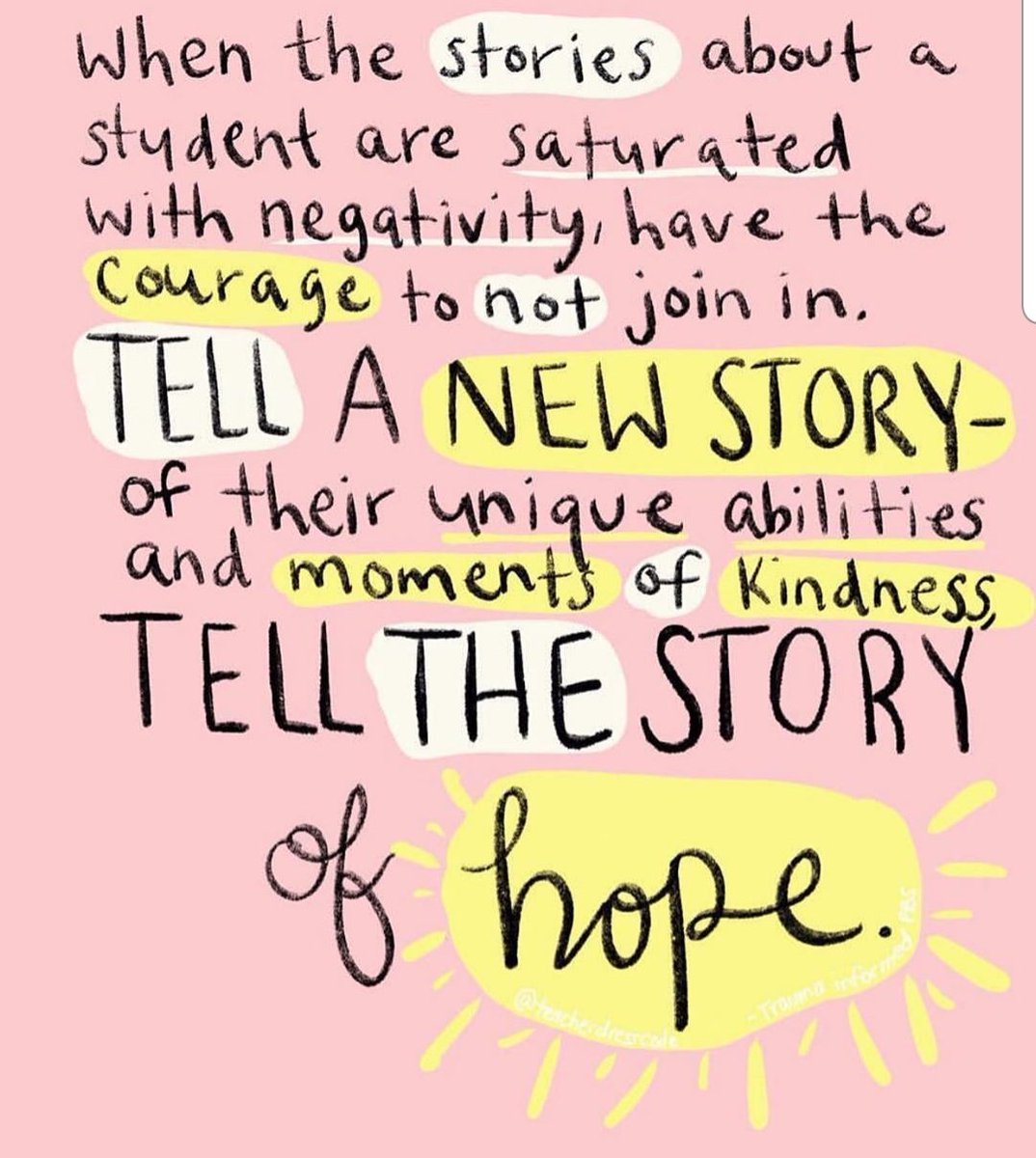 MrsMcKeesClass's tweet photo. My inner mantra right now is be positive, think of solutions, try something new. Seek out the good. Every student is someone's child! No one wants their child to be spoken negatively about! #bealight #bedifferent #changemindsets #Iknowitshard https://t.co/jwBtmv7VPD