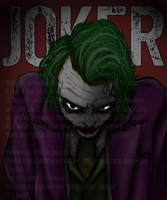 JOKER#絵描き #落書き #イラスト #お絵かき #デジタル絵 #デジタルイラスト#ダークナイト #ジョーカー #JOKER 