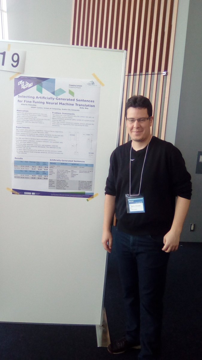 Just presented our poster "Selecting Artificially-Generated Sentences for fine-tuning NMT" in #inlg2019