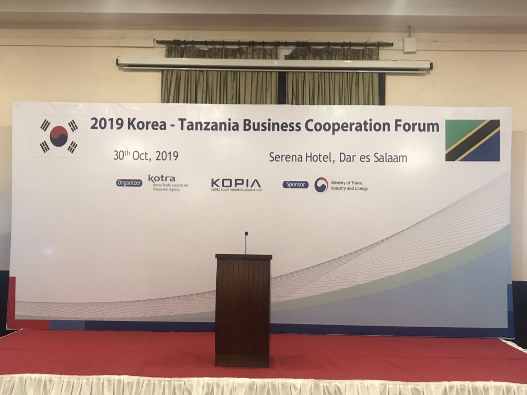 Tanzania Private Sector Federation (TPSF) (@tpsftz) on Twitter photo 2019 Korea-Tanzania Business Cooperation Forum about to get underway at Dar es Salaam Serena Hotel
Min. of State Prime Min. Office (Investment) Hon. <a href="/AngellahKairuki/">Angellah Kairuki</a> is expected to grace the event.<a href="/KotraDSM/">Kotra Dar Es Salaam</a> 2019 Korea-Tanzania Business Cooperation Forum about to get underway at Dar es Salaam Serena Hotel
Min. of State Prime Min. Office (Investment) Hon. <a href="/AngellahKairuki/">Angellah Kairuki</a> is expected to grace the event.<a href="/KotraDSM/">Kotra Dar Es Salaam</a>