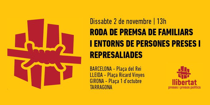 ‼️ Fem una crida a donar suport i participar en aquests actes.

➡️ Dissabte, #DecidimSer solidàries i donem suport a les més de 200 represaliades durant les últimes setmanes.

👉 Per la llibertat dels presos i preses politiques i l'arxivament de totes les causes!