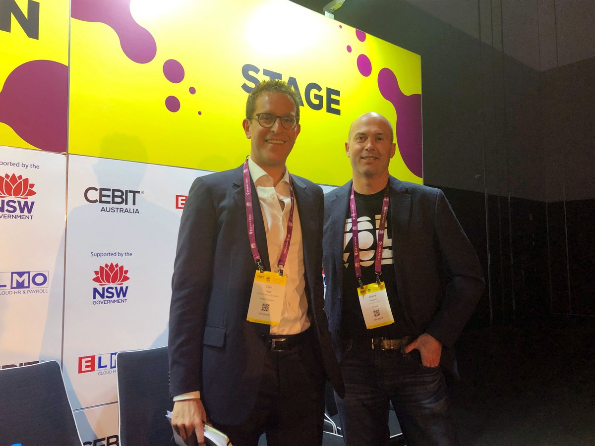 Our CEO Steve Weston with the lumo green headphones on the #CEBITAus 'silent' panel talking #digitalbanks and #openbanking w/ Dan Teper <a href="/kpmgaustralia/">KPMG Australia</a>, Joanne Cooper founder, MD <a href="/idexchange_me/">ID Exchange</a>, <a href="/DrCarlaHarris/">Dr Carla Harris</a> CEO, co-founder @longevity_app, and <a href="/AlexScandurra/">Alex Scandurra</a> CEO <a href="/stoneandchalk/">Stone & Chalk</a>