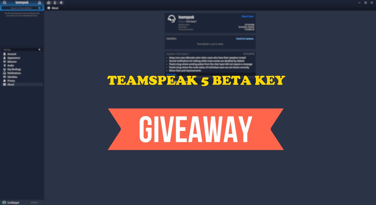 🥳 #Gewinnspiel #Giveaway 🍀

Gewinne einen Teamspeak 5 Beta Key! 🎉

So nimmst DU teil:
- Mir folgen
- Diesen Tweet retweeten
- 3 Freunde markieren

Der Gewinner wird am 3.11.2019 um 15 Uhr gezogen!

Viel Glück 🎁

#Teamspeak5 #AllNewTeamspeak #Beta #Key