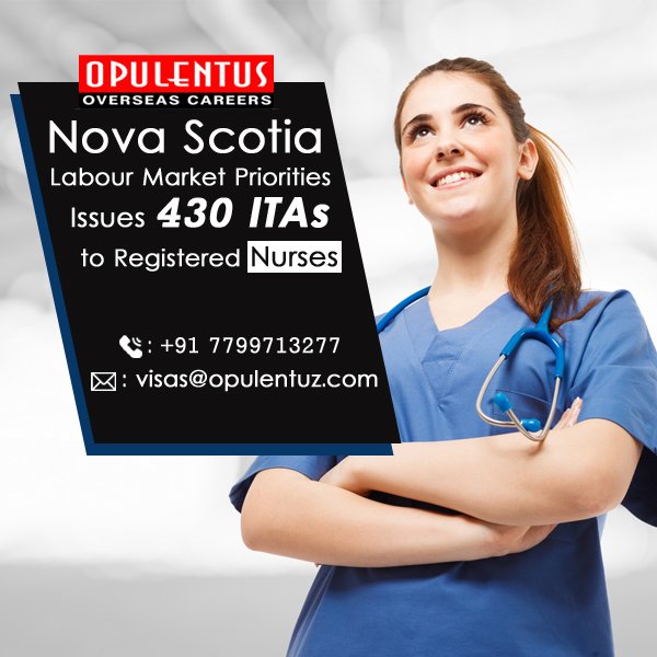 #NovaScotiaLabourMarketPriorities Issues 430 ITAs To Registered #Nurses

Read More @ bit.ly/2C6KeNv

Chat with our #visa experts here @ chvn.in/CRI85VC1/

#CanadaImmigration #CanadaPR #NovaScotiaImmigration #NovaScotiaPNP #SkilledWorkerProgram #CanadaPNP #Opulentuz