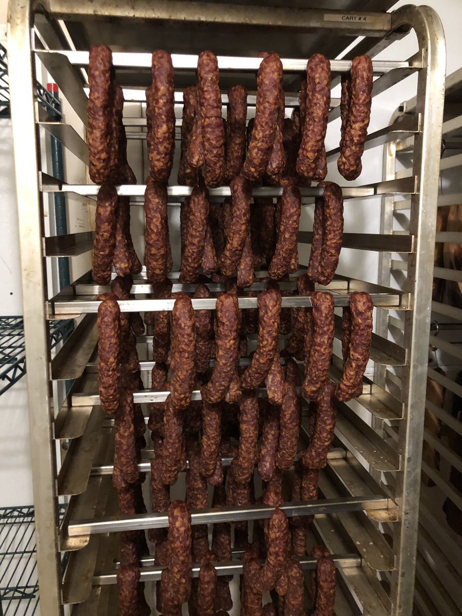 Our latest batch of the Charlie (fuet) is just about finished and ready to be packaged up! 
#behindthescenes #meatlife