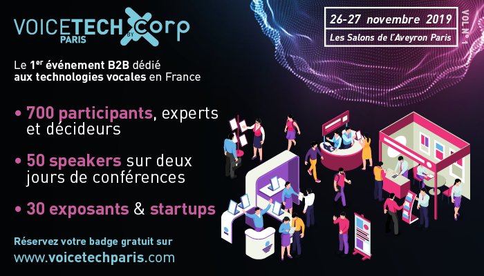 📍Quoi ? #VOICETECHPARIS, le premier événement dédié aux applications et #technologiesvocales en entreprise
📍Quand ? Les 26 et 27 novembre prochains 
📍Où ? Aux Salons de l’Aveyron de Paris 
Votre badge gratuit sur👉 voicetechparis.com/2019/pass-salo…
#AI #IA #VoiceFirst