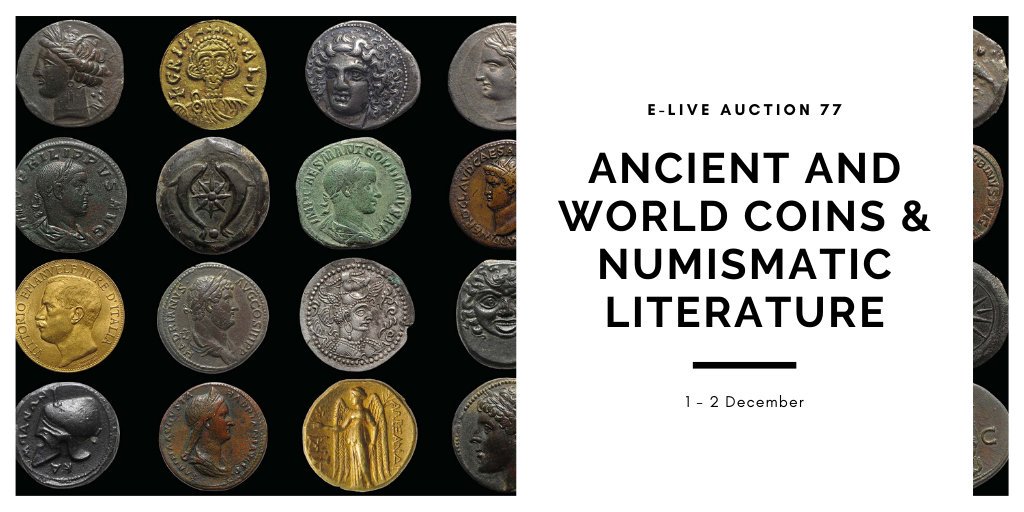 e-live auction 77
ANCIENT AND WORLD COINS
NUMISMATIC LITERATURE / the catalogue is out now!

👉 Discover more than 2000 lots here:
bit.ly/2MZViC6