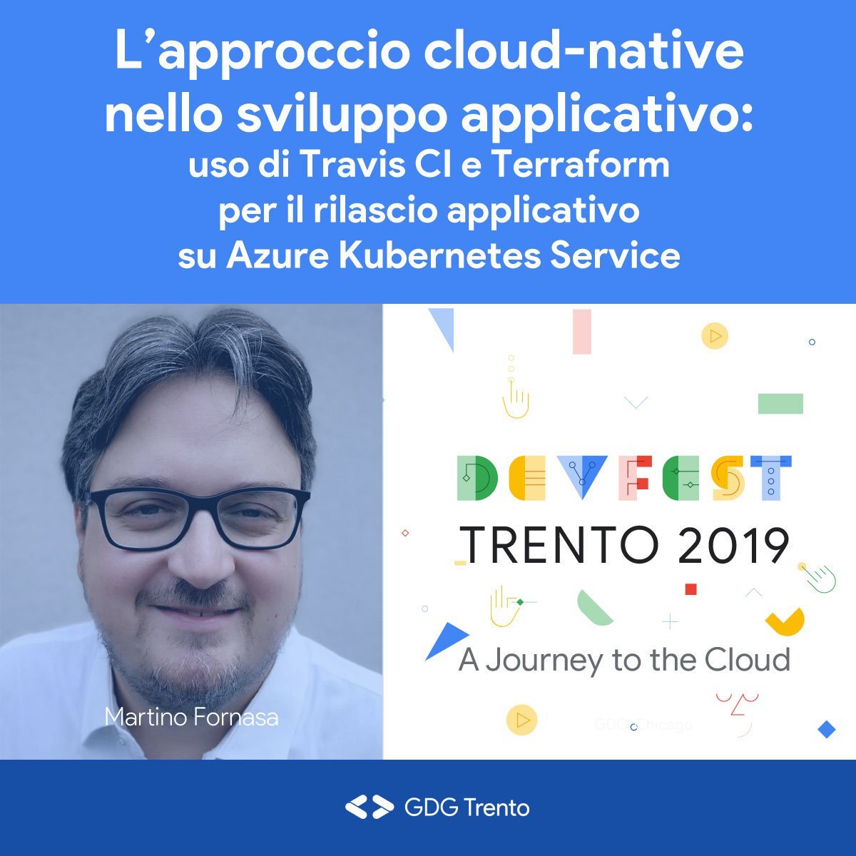 kiratech's tweet photo. Il 9/11 saremo Gold Sponsor al #DevFest19 #Trento by @gdgtrento Non mancare allo speech di @mfornasa dal titolo "L’approccio #CloudNative nello sviluppo applicativo: uso di #Travis CI e #Terraform per il rilascio applicativo su #Azure #Kubernetes Service" https://t.co/x7E04WTPxB https://t.co/mTGWMmfx1q