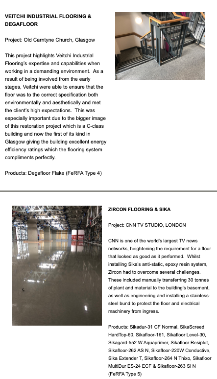 FeRFAResin's tweet photo. Congratulations to @CentralCFS &amp; @AltroFlooring / @SurtechLtd &amp; @AltroFlooring / @VeitchiABZ &amp; @Degafloor and @ZirconFlooring  &amp; @SikaLimited for being shortlisted in Small Commercial Project of the Year 2019! https://t.co/BtiMTDXEEk