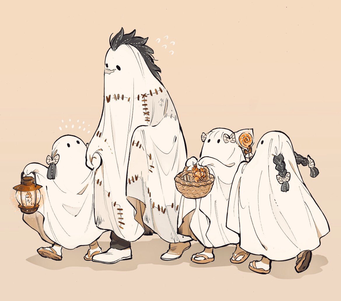 ghost costume candy halloween lantern halloween bucket flying sweatdrops basket  illustration images