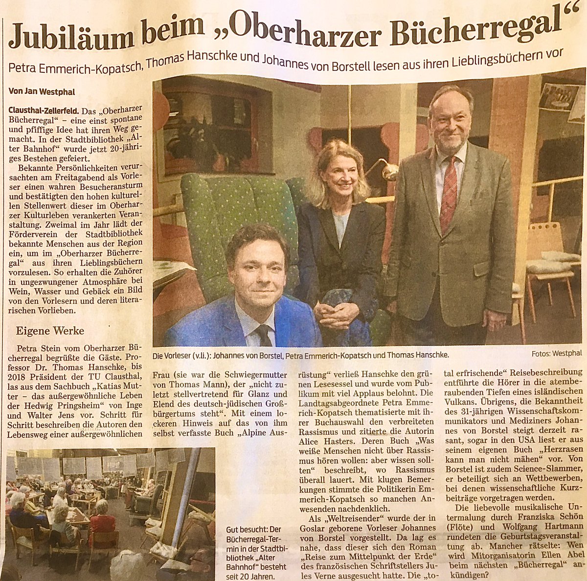❤️Lesetipp:❤️

Ich durfte beim 20. Oberharzer Bücherregal aus einem meiner Lieblingsbücher vorlesen: Die Reise zum Mittelpunkt der Erde. Die Mischung aus Science-Fiction, Wissenschaft und Unterhaltung ist auch 146 Jahre nach der Erstveröffentlichung einfach großartig!