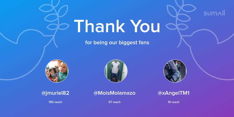 MBastar2's tweet photo. Our biggest fans this week: jmuriel82, MoisMolamazo, xAngelTM1. Thank you! via https://t.co/sPEGy2gO79 https://t.co/E0qHpABum6
