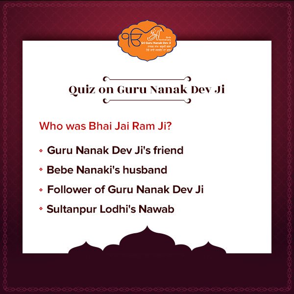 550 Years Of Guru Nanak Dev Ji Tell Us How Much You Know About Guru Nanak Dev Ji Share With Us Your Answer In The Comments 550yearsofgurunanakdevji Quizongurunanakdevji 550prakashpurab T Co Eip60fygts 550 Years Of Guru Nanak Dev Ji Tell Us How Much You Know About Guru Nanak Dev Ji Share With Us Your Answer In The Comments 550yearsofgurunanakdevji Quizongurunanakdevji 550prakashpurab T Co Eip60fygts