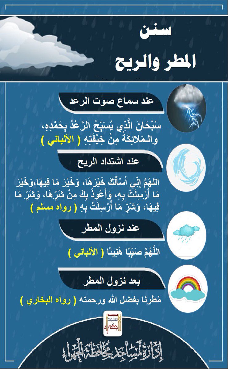 سنن المطر والريح 🌨
#إدارة_مساجد_الجهراء
