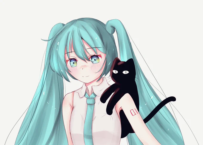 猫がついてきたミクさん 
