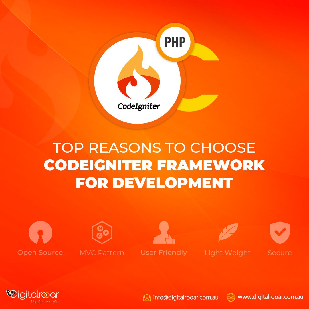 digitalrooar's tweet image. "CodeIgnitor is the most powerful web application development framework by PHP. 
🌐 digitalrooar.com.au 
📧 info@digitalrooar.com.au 
☎️ 1300 673 166
#codeignitor #PHP #framework #SEO #PPC #php #framework #developer #coding #programmer #programming #webdeveloper #code