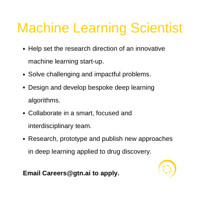We have a new opportunity for a Machine Learning Scientist to join us on our mission to disentangle the quantum challenges in drug discovery!

gtn.ai/Machine_Learni…