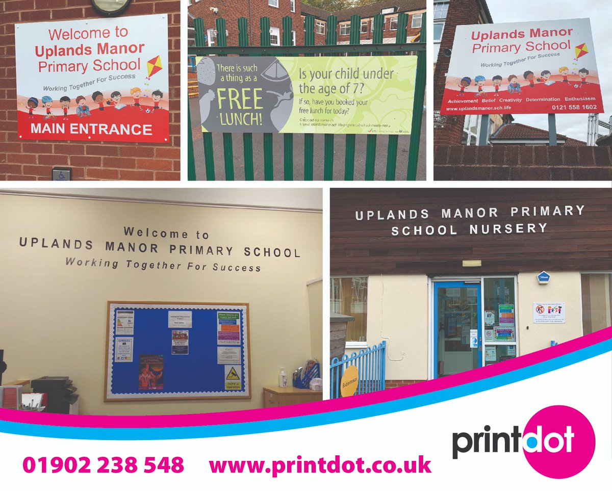Printdot's tweet image. Our latest school project; Uplands Manor Primary. From design to print and production we fitted 12 signs. Ranging from individual letters, post signs, fence signs and wall signs we completed within 5 hours!

📞 01902 238 548
📧 enquiries@printdot.co.uk
🌐 printdot.co.uk