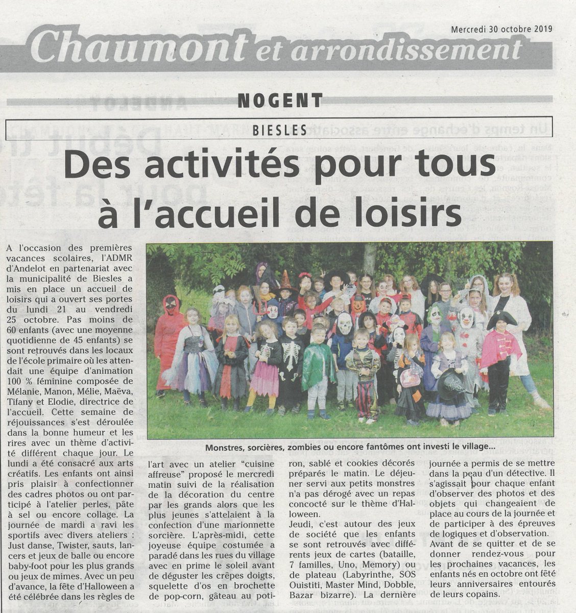 HauteMarne_ADMR's tweet photo. Une semaine bien occupée pour les enfants présents au centre de loisirs de l'ADMR d'Andelot sur la commune de Biesles. Vivement les prochaines vacances !!!
#ADMR52 #Andelot #Biesles https://t.co/9DEXYiKsCb