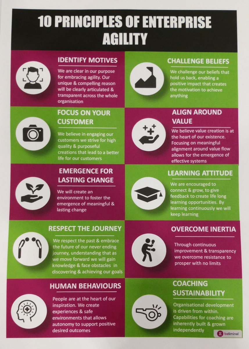 Reviewing the 10 Principles of Enterprise Agility during the "Principles over Processes: Lasting Change In Your Agile Transformation" session by <a href="/MrZiaMalik/">Z</a>, at #SGVIE19