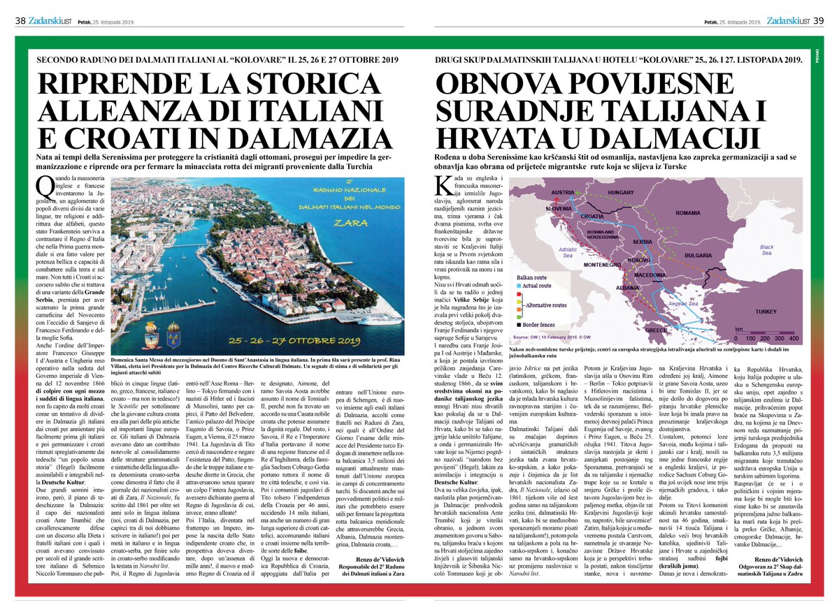 LegaNazionale's tweet photo. 2° Raduno dei Dalmati italiani a Zara il 25, 26 e 27 ottobre, dal quotidiano di Zara #Zara #Esodo https://t.co/BEn5p5Cdl0
