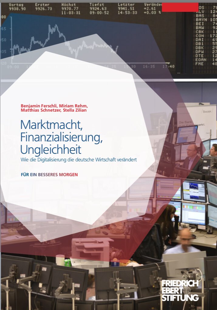 Unsere Studie mit <a href="/MiriamRehm/">Miriam Rehm</a>, Stella Zilian und Benjamin Ferschli zu Digitalisierung, Marktmacht &amp; Ungleichheit ist jetzt online: fes.de/studie-digital… Inkl. 5 Blogeinträgen und 1 Video zur Zusammenfassung. Heute wird sie bei der #DigitalCapitalism der <a href="/FESonline/">Friedrich-Ebert-Stiftung</a> präsentiert.