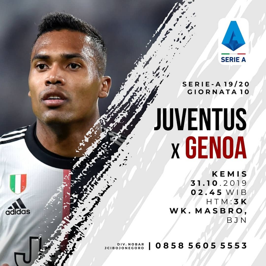 #Nobar
🏆 <a href="/seriea/">Lega Serie A</a> 19/20 Gio 10
⚽ <a href="/juventus/">JuventusMD</a> Vs Genoa
📅 Kamis.31.10.2019
⏰ 02.45 WIB | 💰 3k
🏠 @alik_warkop_masbro
📞 @dimasbock31