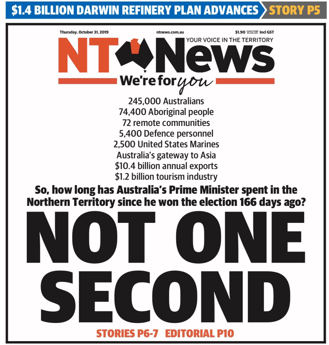 TOMORROW’S FRONT PAGE <a href="/ScottMorrisonMP/">Not ScoMo</a>