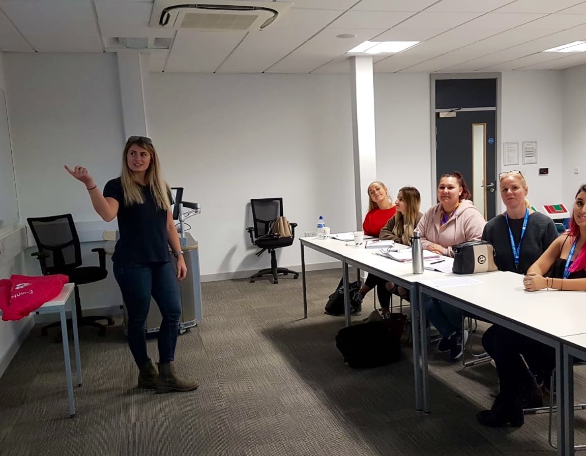 CRUKEventsEast's tweet photo. Yesterday we spoke to the students at @UOS_Business about volunteering at @raceforlife and @CR_UK Come be part of the team https://t.co/owJZLzeM6J https://t.co/SdU7EDhHei