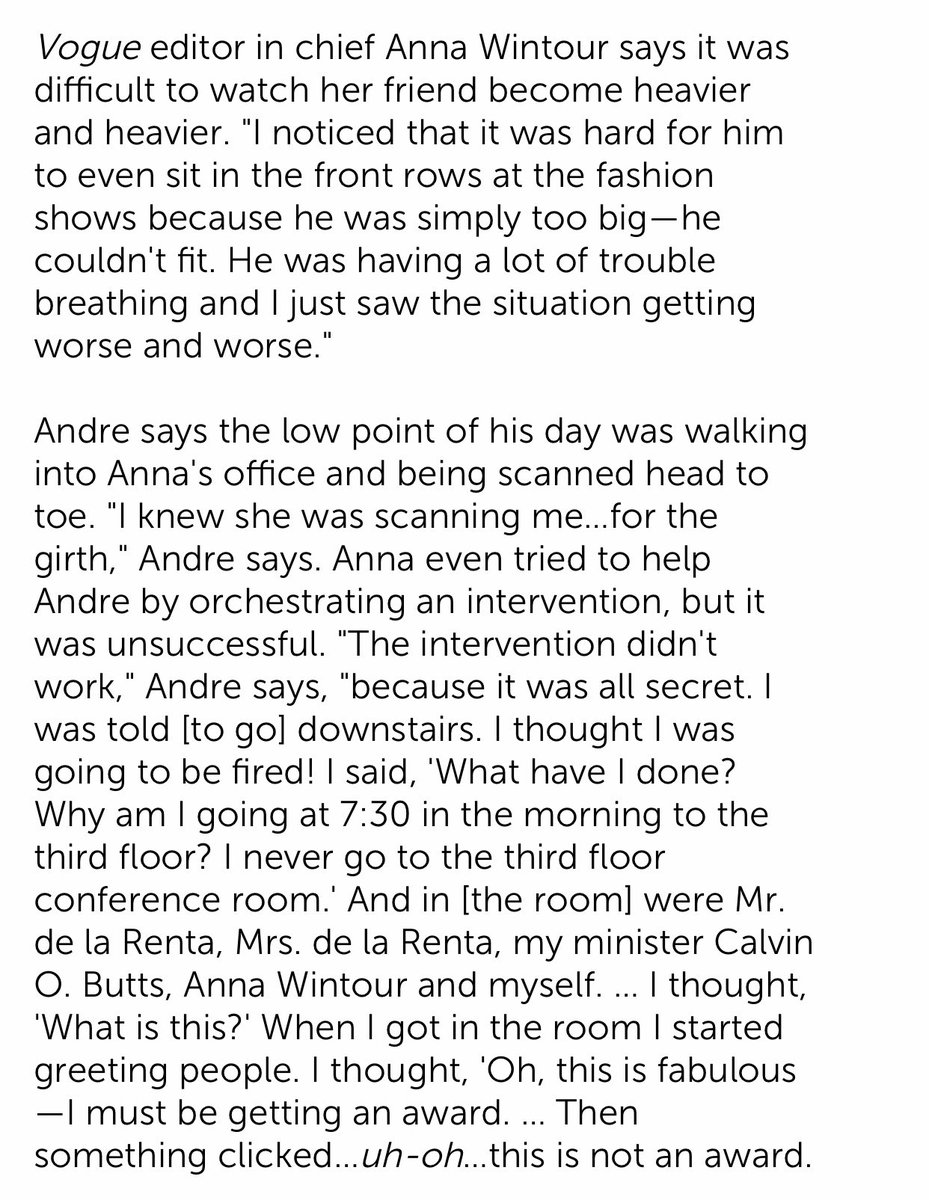 The time she thought ALT was so fat she held an intervention, with Oscar De La Renta and his actual pastor in attendance.