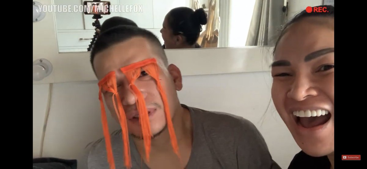 ohmyghed's tweet photo. NEW TRENDING CREATIVE LOOK! #CurtainBrows 🤣😅 @MissMichelleFox @MrKramerFord  #laughtripoverload #prank #couplegoals https://t.co/EtJS3j1lE8