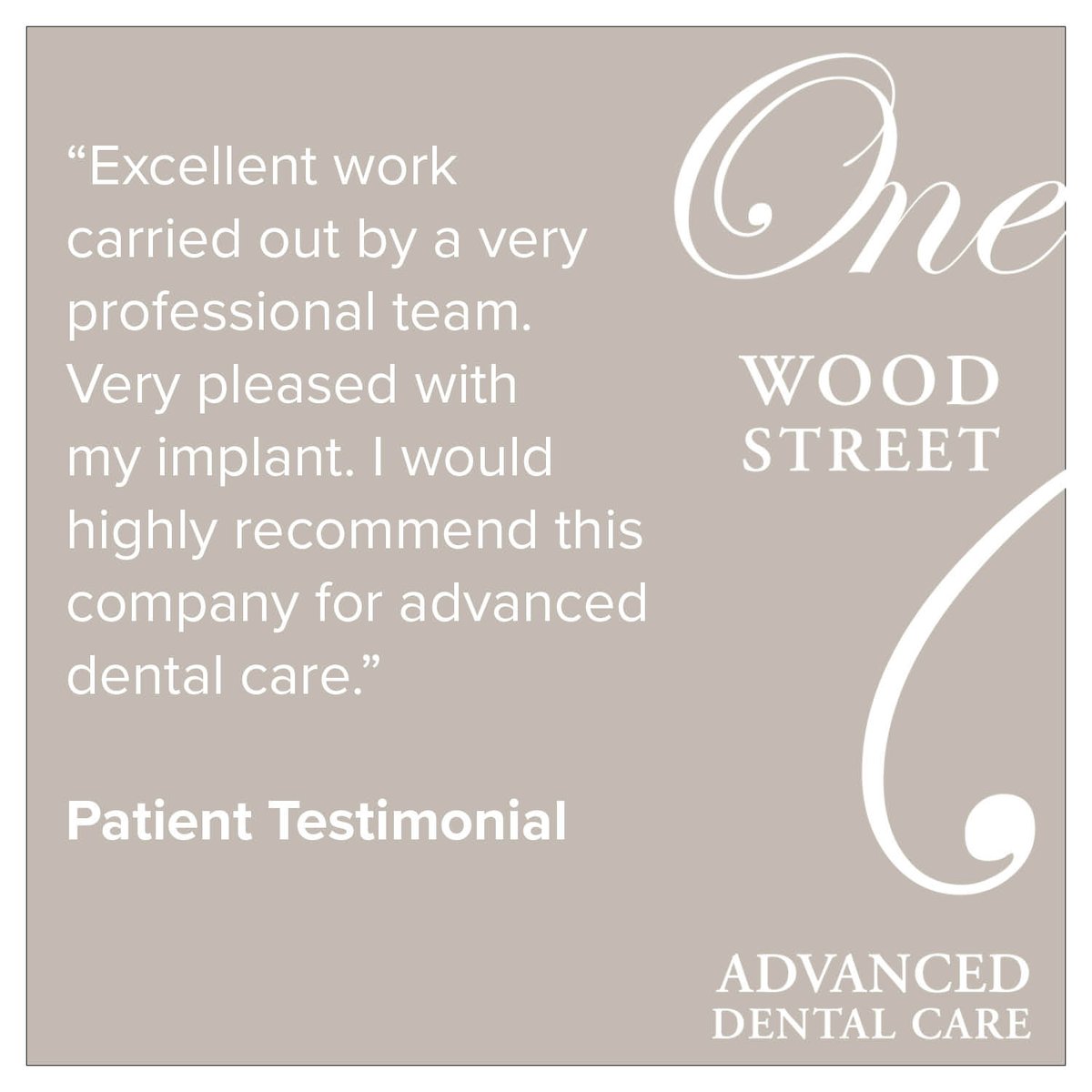 We love hearing your feedback - and are always grateful to receive reviews on Google and Facebook. Find out more about our services or book your next appointment at: onewoodstreet.net #DentalFeedback #DentalReviews #Swindon